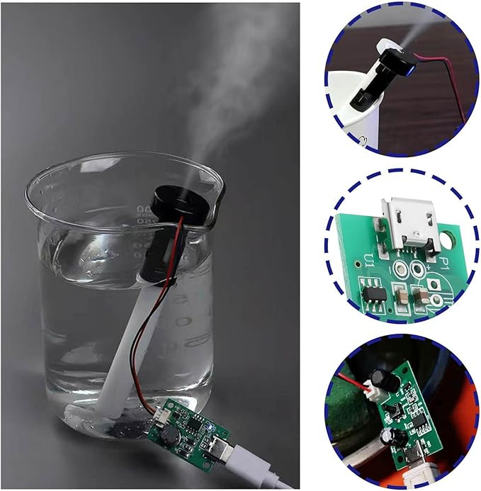 EMSea 1 Set Atomization Disc 5V Module USB Humidifier Atomization Plate USB Mist Maker Atomization DIY Plate with Timing Switch for Home Work