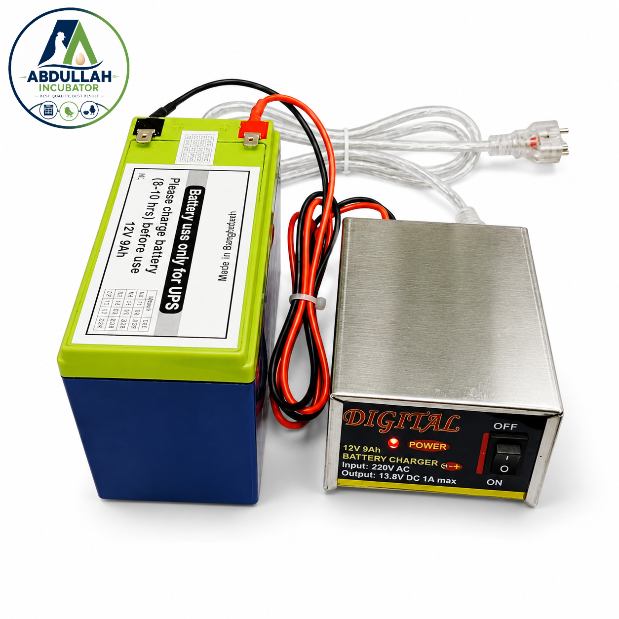 12V 9Ah Rechargeable Battery with 12V Charger | DC Power Supply