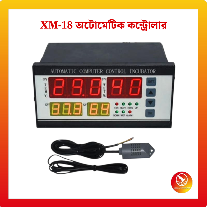 XM-18 ফুল অটোমেটিক ইনকিউবেটর কন্ট্রোলার হল একটি মাইক্রোপ্রসেসর-ভিত্তিক ডিভাইস যা হাঁস-মুরগি এবং অন্যান্য ডিমের ইনকিউবেশন প্রক্রিয়া স্বয়ংক্রিয় করার জন্য ডিজাইন করা হয়েছে।