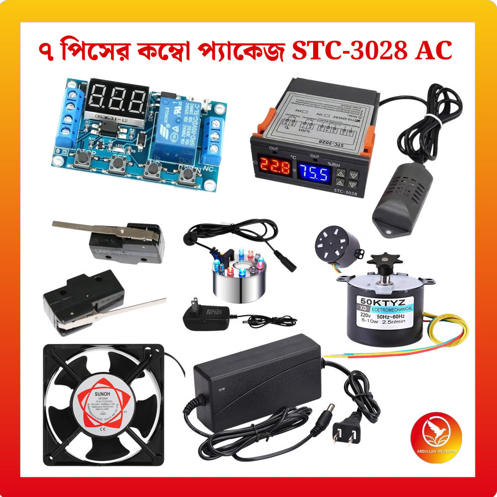 STC 3028 ডিজিটাল তাপমাত্রা এবং আর্দ্রতা নিয়ন্ত্রক অতিস্বনক এয়ার হিউমিডিফায়ার মিস্ট মেকার স্টিল বডি টার্নিং মোটর 6 ওয়াট ডিম টার্নিং মোটর ডিম ইনকিউবেটর টার্নিং মোটর অটো টার্নিং কন্ট্রোল কন্ট্রোল