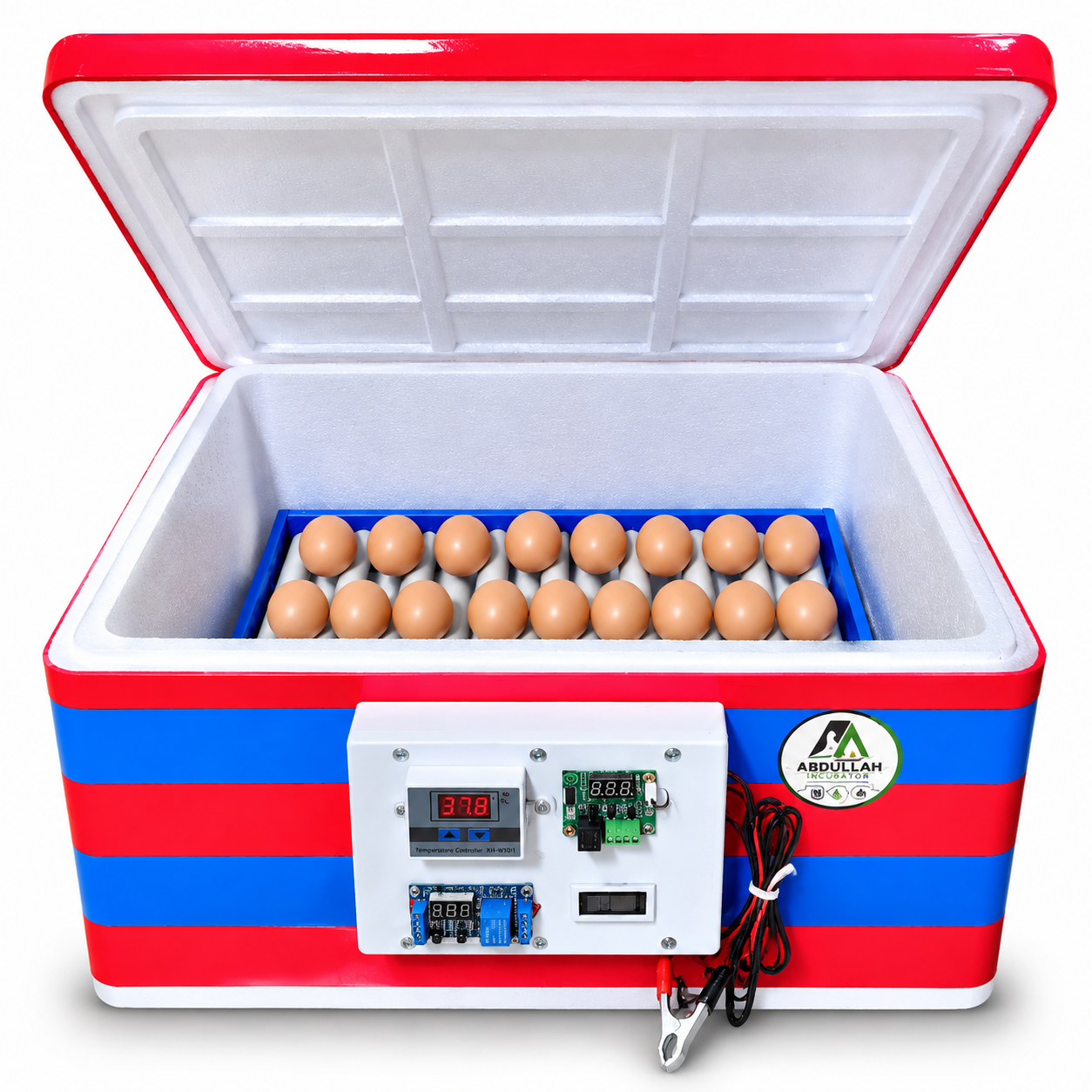 Full auto incubator machine for hatching 60 eggs AC + DC