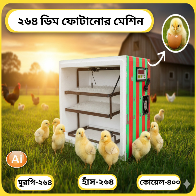 ২৬৪ ডিমের ইনকিউবেটর মেশিন – 264 Egg Hatching Incubator Machine