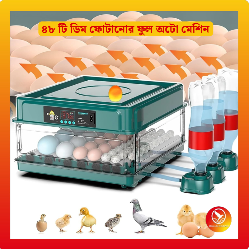 48 Egg Automatic Incubator AC+DC - কোয়েল পাখি কবুতরের জন্য হাঁস মুরগির বাচ্চা ফুটানোর মেশিন { ৪৮ ডিমের মেশিন }