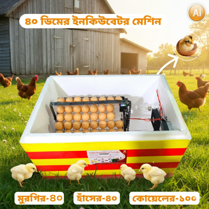 ৪০ ডিমের ইনকিউবেটর মেশিন – 40 Egg Hatching Incubator Machine